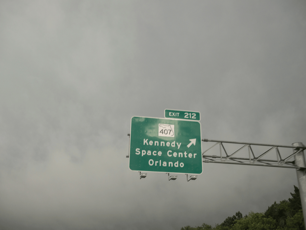 kennedy space center orlando road sign