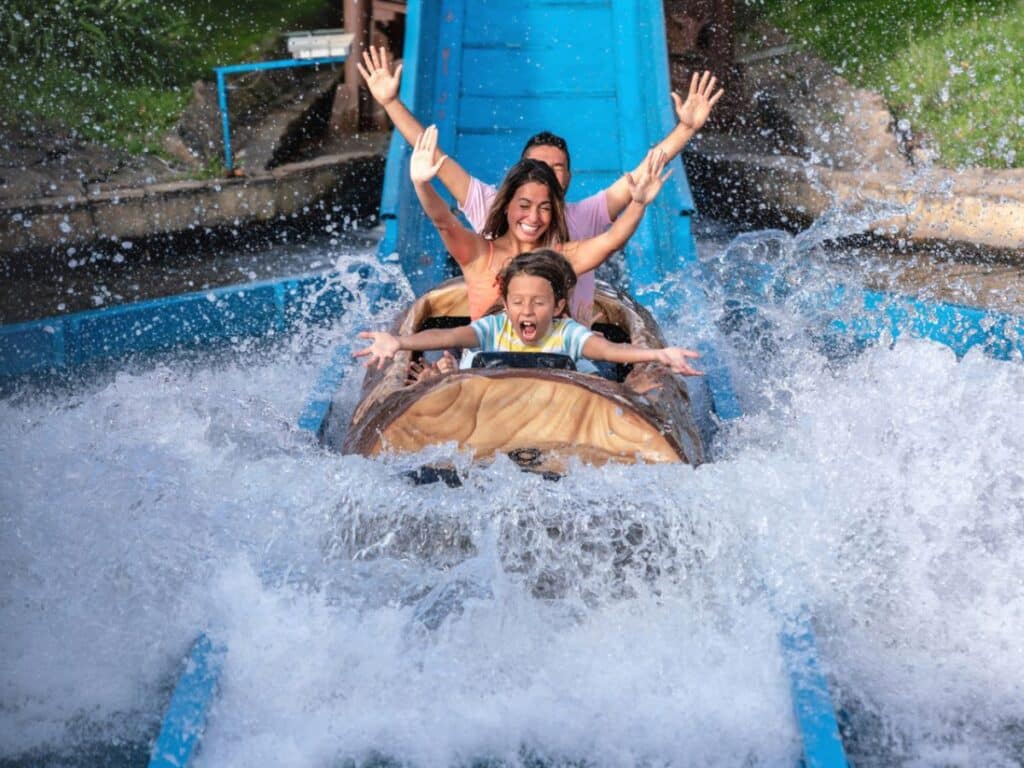 family at water park
